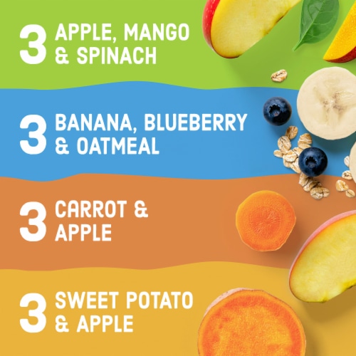 Comforts Stage 2 Baby Food Puree Pouches Variety Pack - 12 ct variety pack