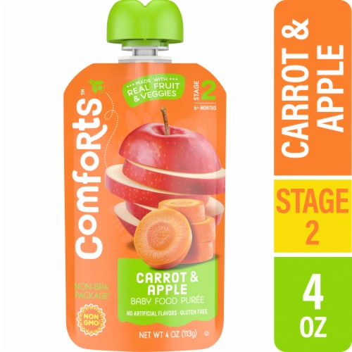 Comforts Stage 2 Carrot and Apple Baby Food Puree Pouch - Carrot and Apple