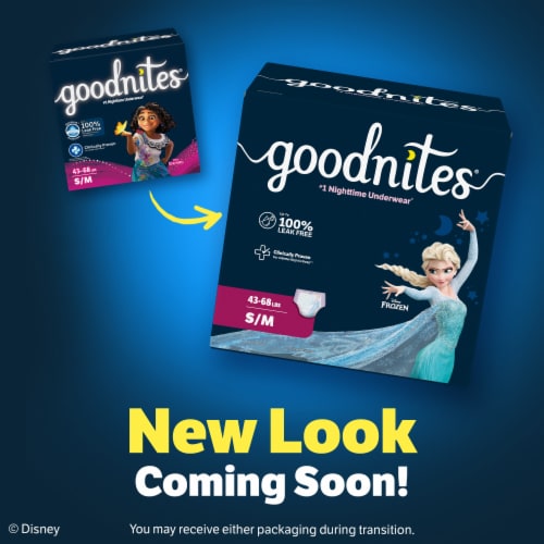 Goodnites Girls Nighttime Bedwetting Underwear S/M (43-68 lbs) - Girls S/M / 44 ct