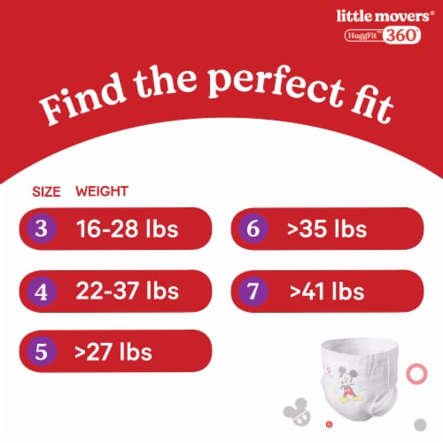 Huggies HuggFit 360 Baby Diapers, Size 6 (35+ lbs) - Size 6 / 48 Count