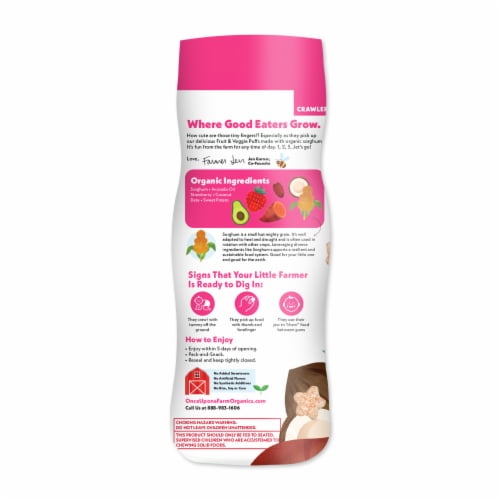 Once Upon a Farm Organic Baby Puffs with Veggies Strawberry - Strawberry