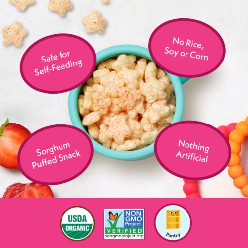 Once Upon a Farm Organic Baby Puffs with Veggies Strawberry - Strawberry