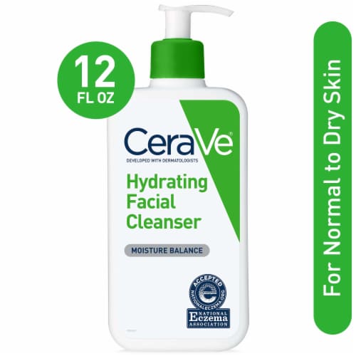 CeraVe Hydrating Facial Cleanser, Daily Face Wash For Dry Skin, Fragrance-Free - 12 fl oz