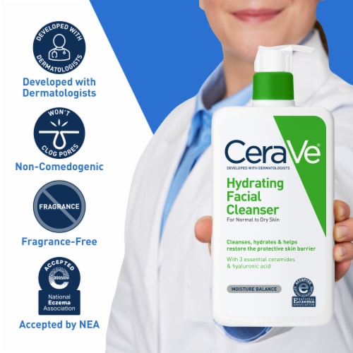 CeraVe Hydrating Facial Cleanser, Daily Face Wash For Dry Skin, Fragrance-Free - 3 fl oz