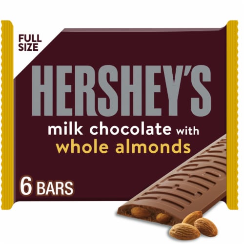 HERSHEY'S Milk Chocolate with Whole Almonds Candy Bars - 6 ct / 1.45 oz selected