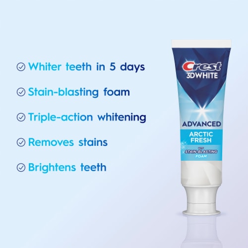 Crest 3DWhite Advanced Teeth Whitening Toothpaste, Arctic Fresh, 3.3 oz, Pack of 3 - Arctic Fresh / 2 Pack
