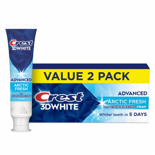 Crest 3DWhite Advanced Teeth Whitening Toothpaste, Arctic Fresh, 3.3 oz, Pack of 3 - Arctic Fresh / 2 Pack