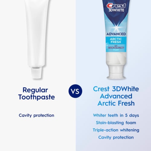 Crest 3DWhite Advanced Teeth Whitening Toothpaste, Arctic Fresh, 3.3 oz, Pack of 3 - Arctic Fresh / 3.3 oz