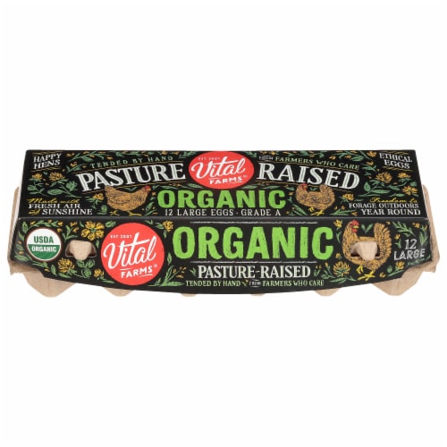 Vital Farms Pasture-Raised Large Brown Grade-A Organic Eggs - 12 ct / Organic Pasture