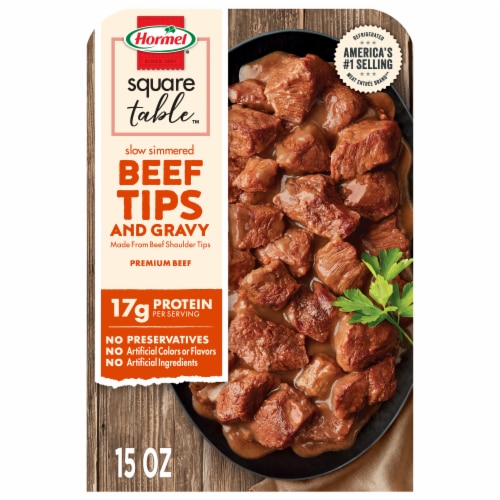 HORMEL Slow Simmered Beef Tips & Gravy Fully Cooked Entree, 15 oz. - HORMEL Slow Simmered Beef Tips & Gravy Fully Cooked Entree, 15 oz.