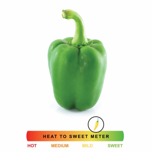 Fresh Large Green Bell Pepper - Green, left