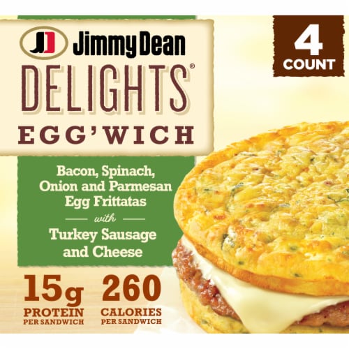 Jimmy Dean Delights® Bacon Spinach Onion Frozen Breakfast Egg'wich - Jimmy Dean Delights® Bacon Spinach Onion Frozen Breakfast Egg'wich