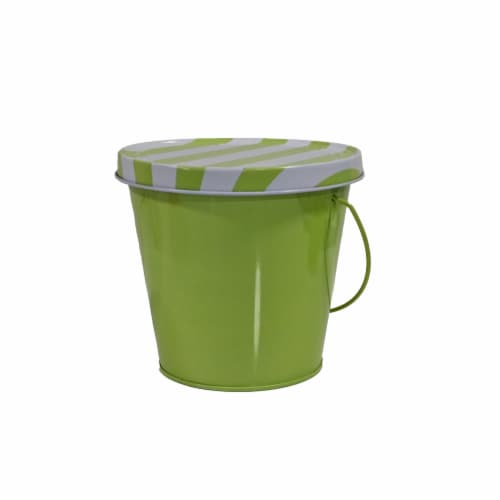 Everyday Living Stripe Metal Bucket Citronella Candle - Blue - Green