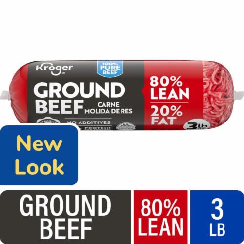 Kroger® 80/20 Ground Beef Roll 3 LB - Kroger® 80/20 Ground Beef Roll 3 LB, front