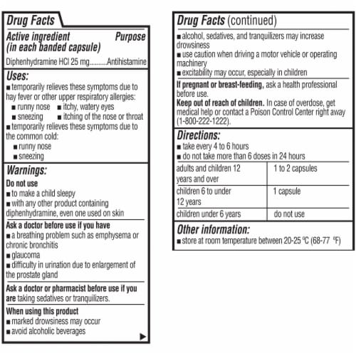 Kroger® Allergy Capsules Diphenhydramine HCl - Kroger® Allergy Capsules Diphenhydramine HCl