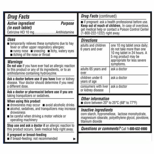 Kroger® Allergy Tablets Cetirizine HCl - 2 bottles / 70 count