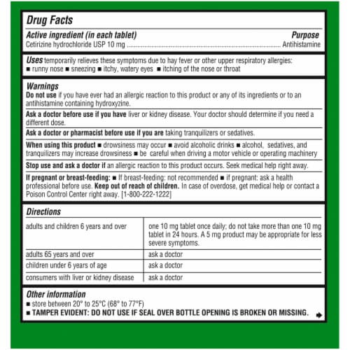 Kroger® Allergy Tablets Cetirizine HCl - 30 count