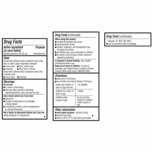 Kroger® Allergy Tablets Diphenhydramine HCl - 100 count
