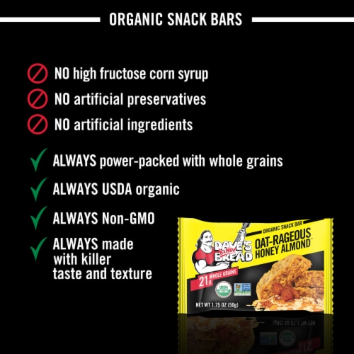 Dave's Killer Bread Oat-Rageous Honey Almond Organic Snack Bars - Oat-Rageous Honey Almond