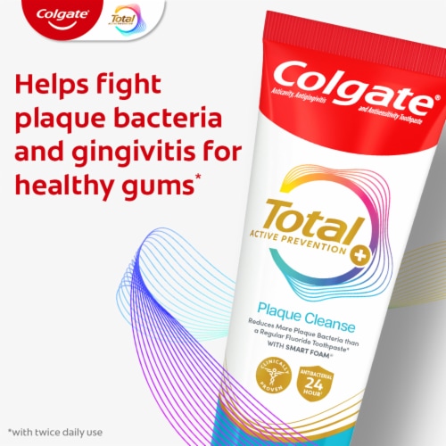 Colgate Total Active Prevention Plaque Cleanse Whitening Toothpaste Gel in Cool Peppermint - Colgate Total Active Prevention Plaque Cleanse Whitening Toothpaste Gel in Cool Peppermint