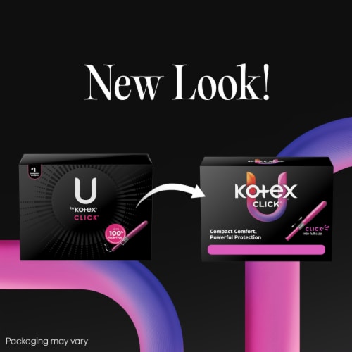 U by Kotex Click Compact Tampons Regular/Super Absorbency Fragrance-Free - U by Kotex Click Compact Tampons Regular/Super Absorbency Fragrance-Free