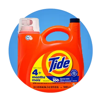 Tide detergent on a blue background